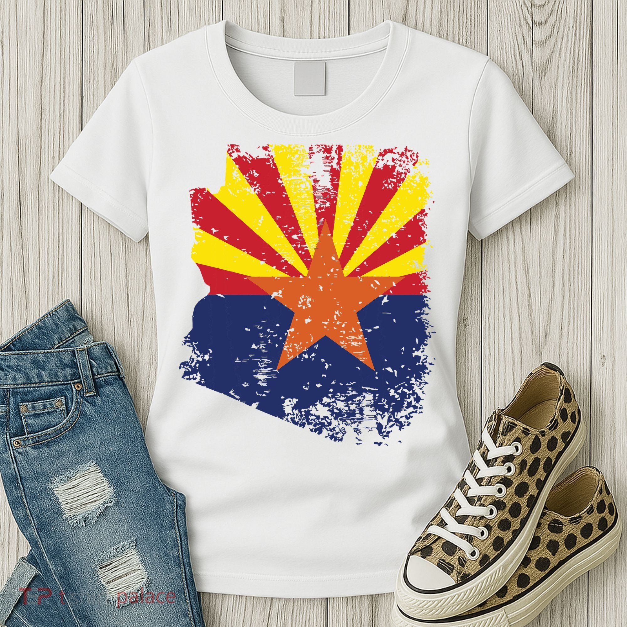 Arizona State Flag Faded Flag Of Arizona Women's T-Shirt