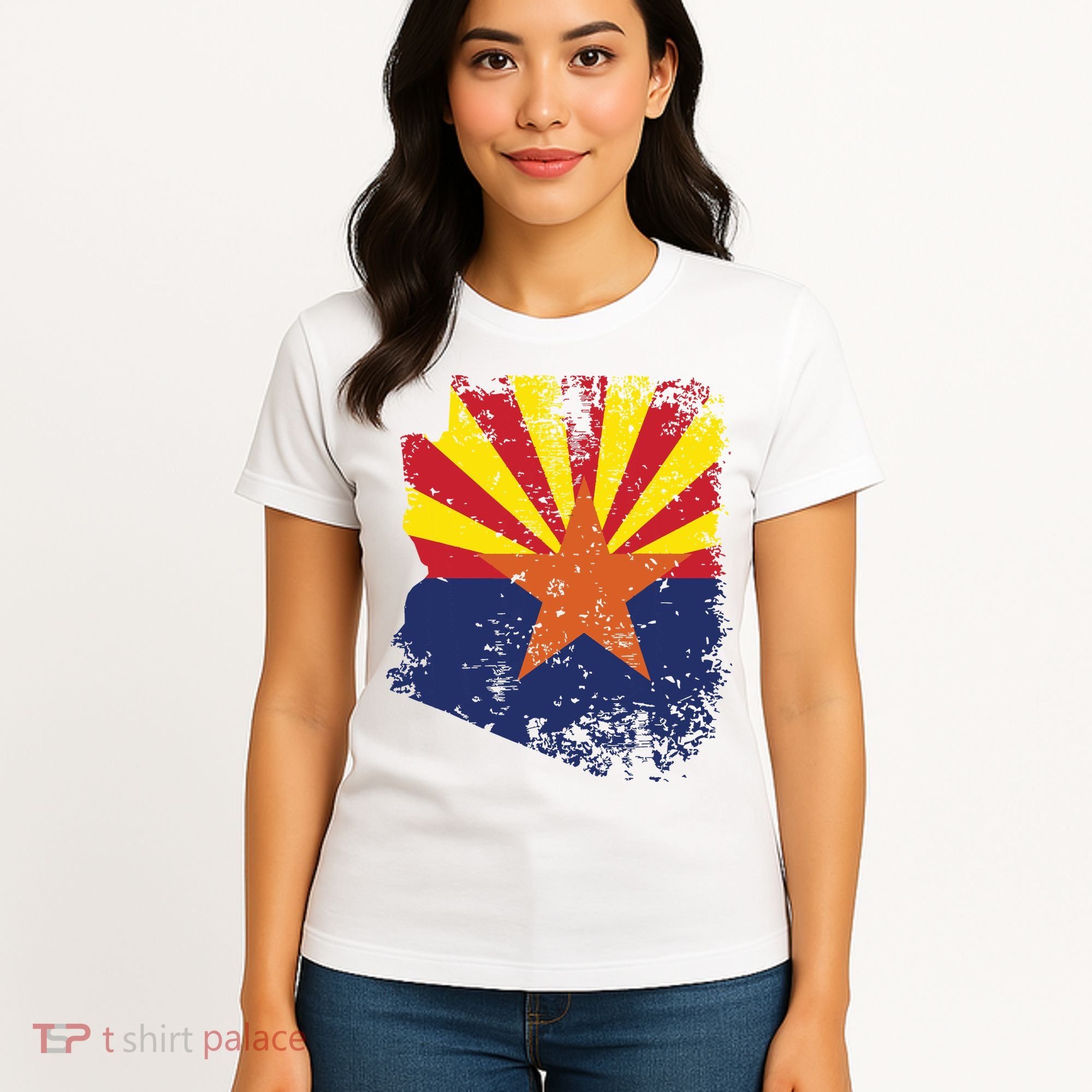 Arizona State Flag Faded Flag Of Arizona Women's T-Shirt