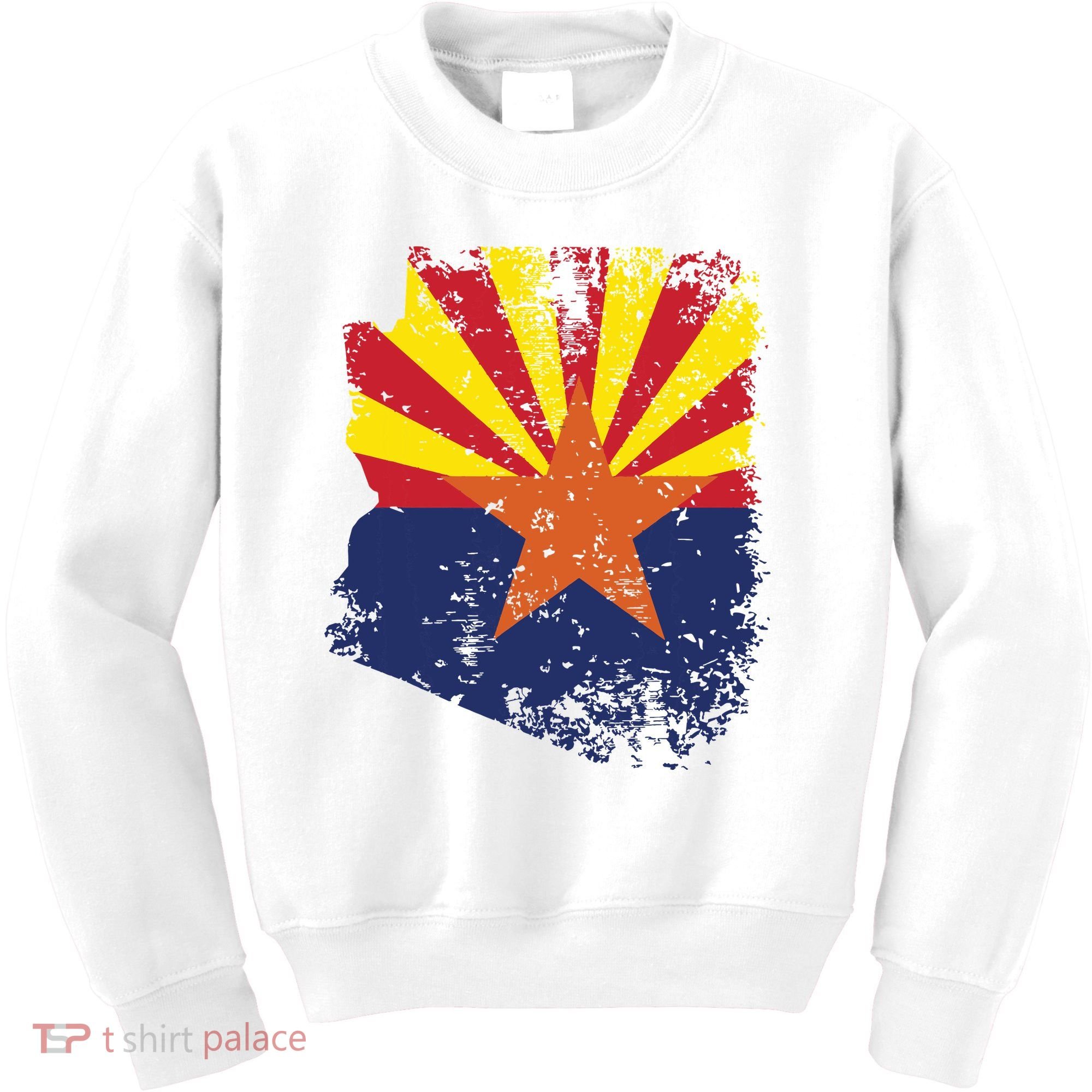 Arizona State Flag Faded Flag Of Arizona Kids Sweatshirt