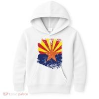 Arizona State Flag Faded Flag Of Arizona Kids Hoodie thumb 0