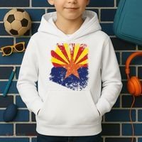 Arizona State Flag Faded Flag Of Arizona Kids Hoodie thumb 2