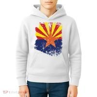 Arizona State Flag Faded Flag Of Arizona Kids Hoodie thumb 4