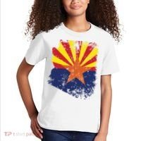 Arizona State Flag Faded Flag Of Arizona Kids T-Shirt thumb 2