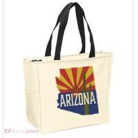 Arizona State Flag Saguaro Tote Bag thumb 2