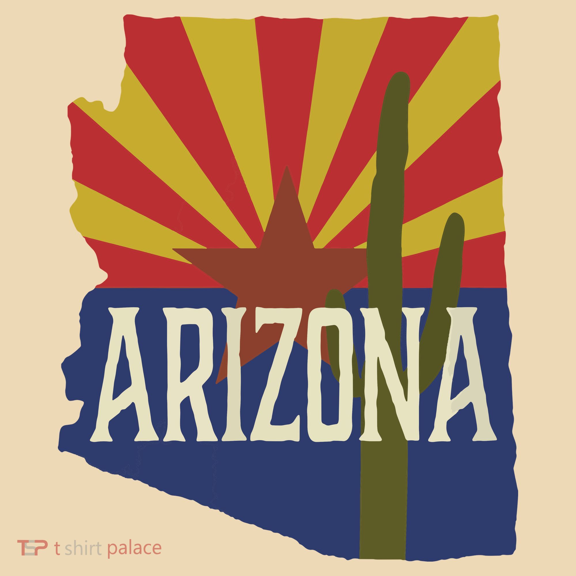Arizona State Flag Saguaro Tote Bag