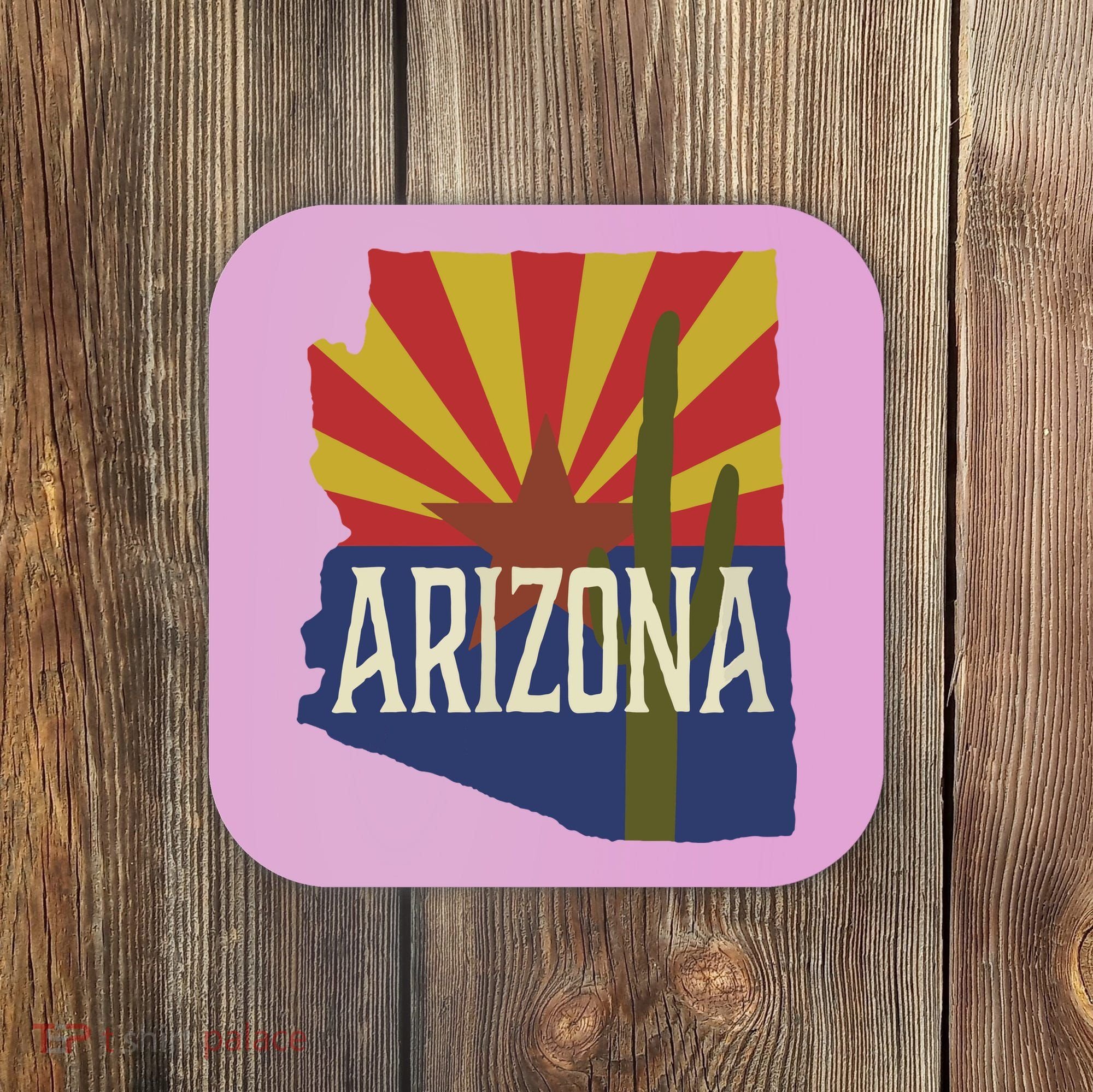 Arizona State Flag Saguaro Coaster