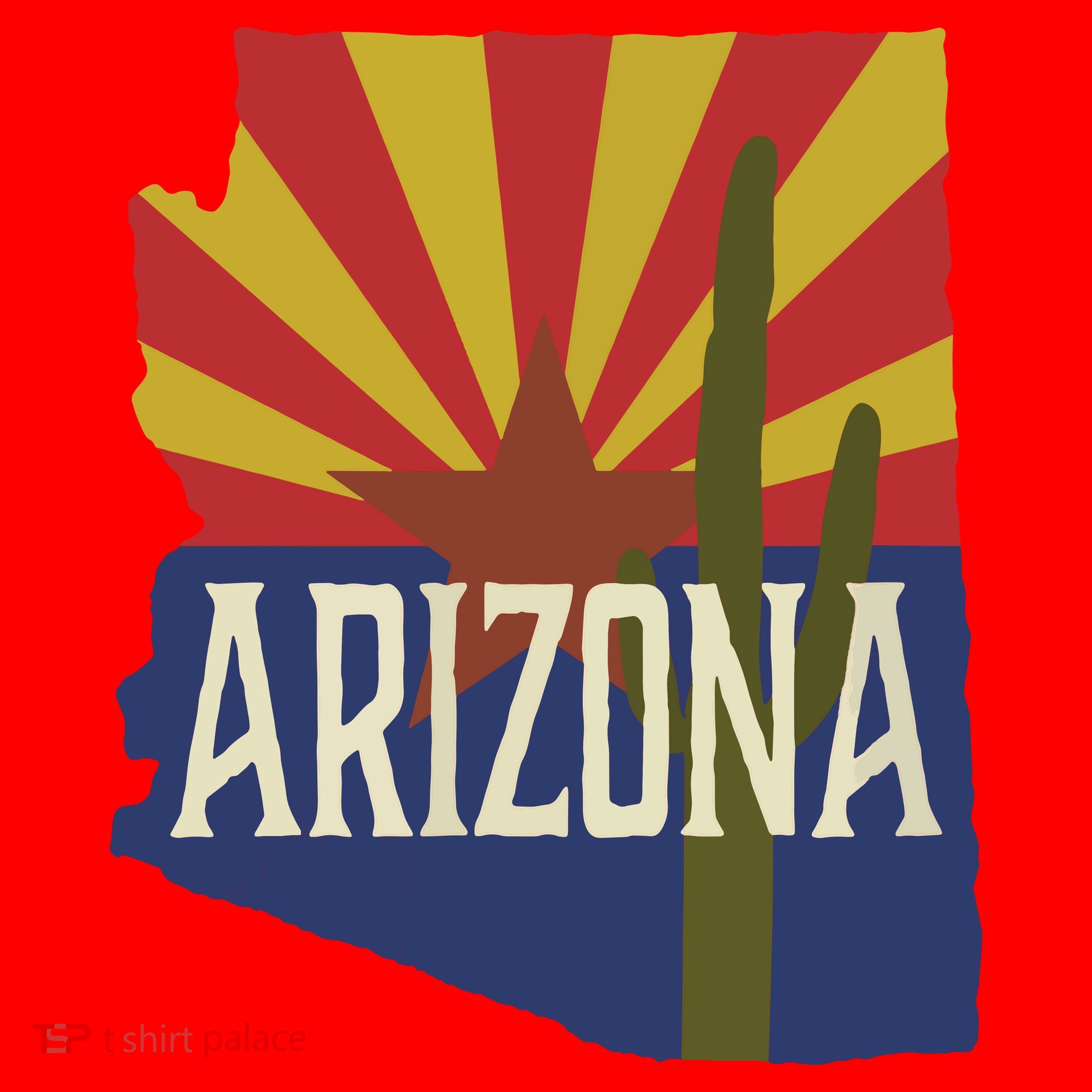 Arizona State Flag Saguaro Santa Hat