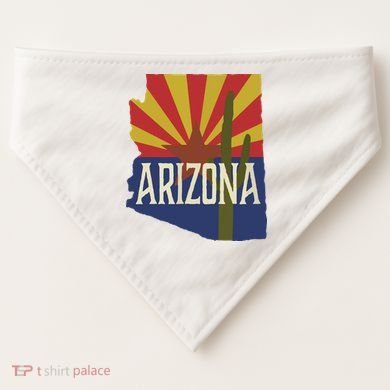 Arizona State Flag Saguaro USA-Made Doggie Bandana