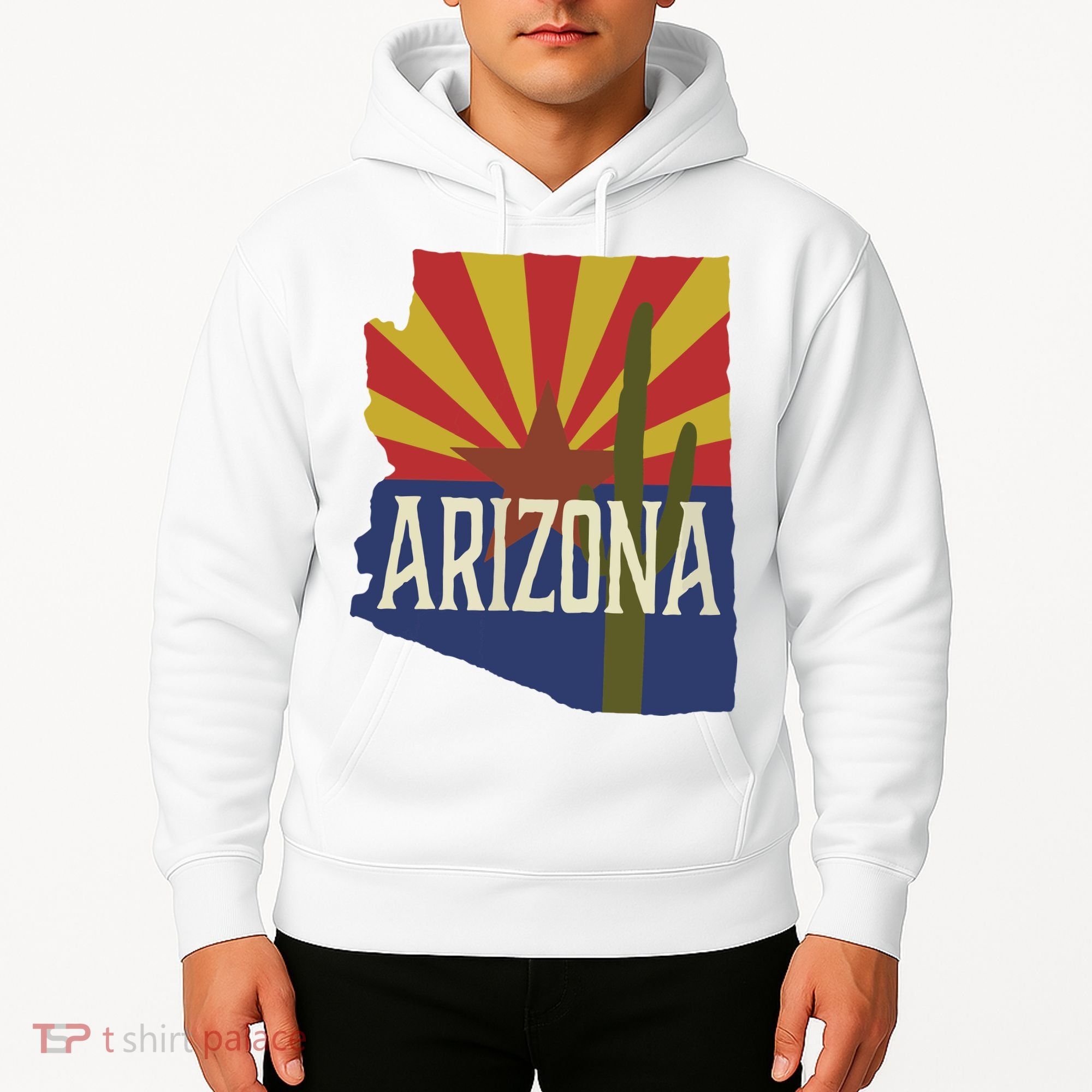 Arizona State Flag Saguaro Hoodie