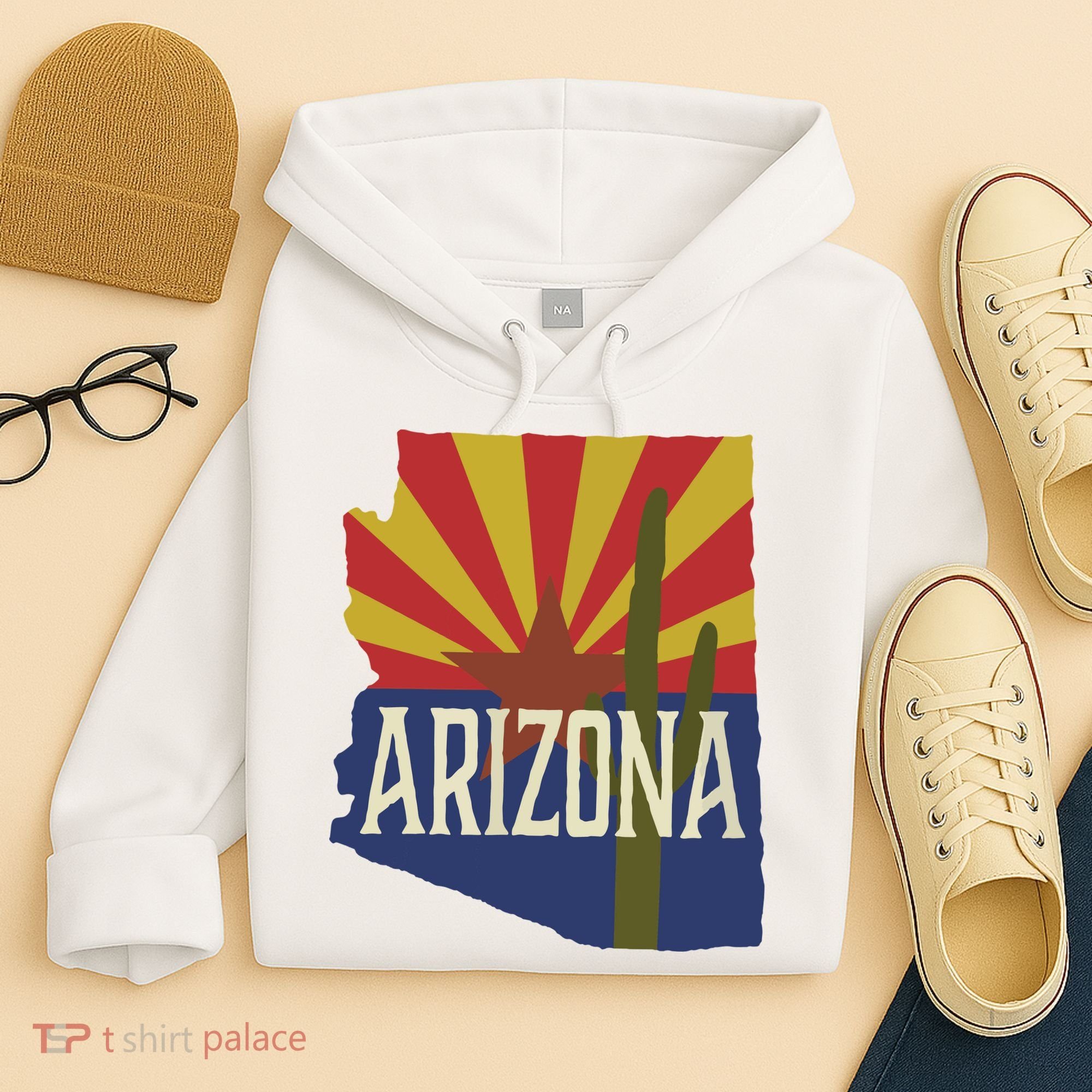 Arizona State Flag Saguaro Hoodie