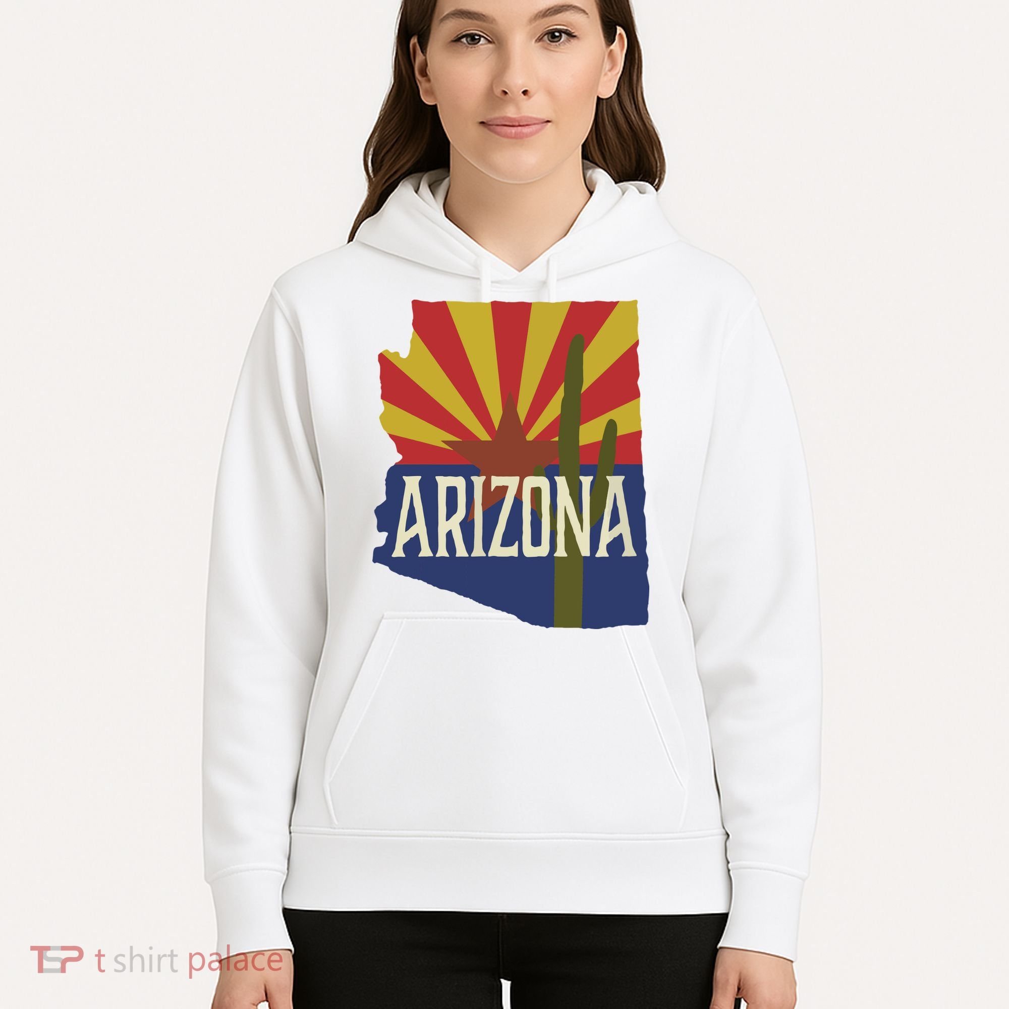 Arizona State Flag Saguaro Hoodie