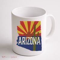 Arizona State Flag Saguaro Coffee Mug thumb 1