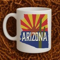 Arizona State Flag Saguaro Coffee Mug thumb 2
