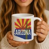 Arizona State Flag Saguaro Coffee Mug thumb 3
