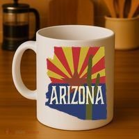 Arizona State Flag Saguaro Coffee Mug thumb 4