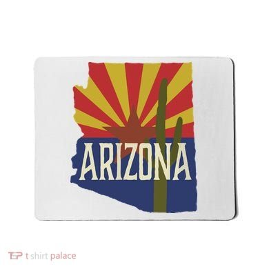 Arizona State Flag Saguaro Mousepad