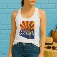Arizona State Flag Saguaro Women's Tank Top thumb 2