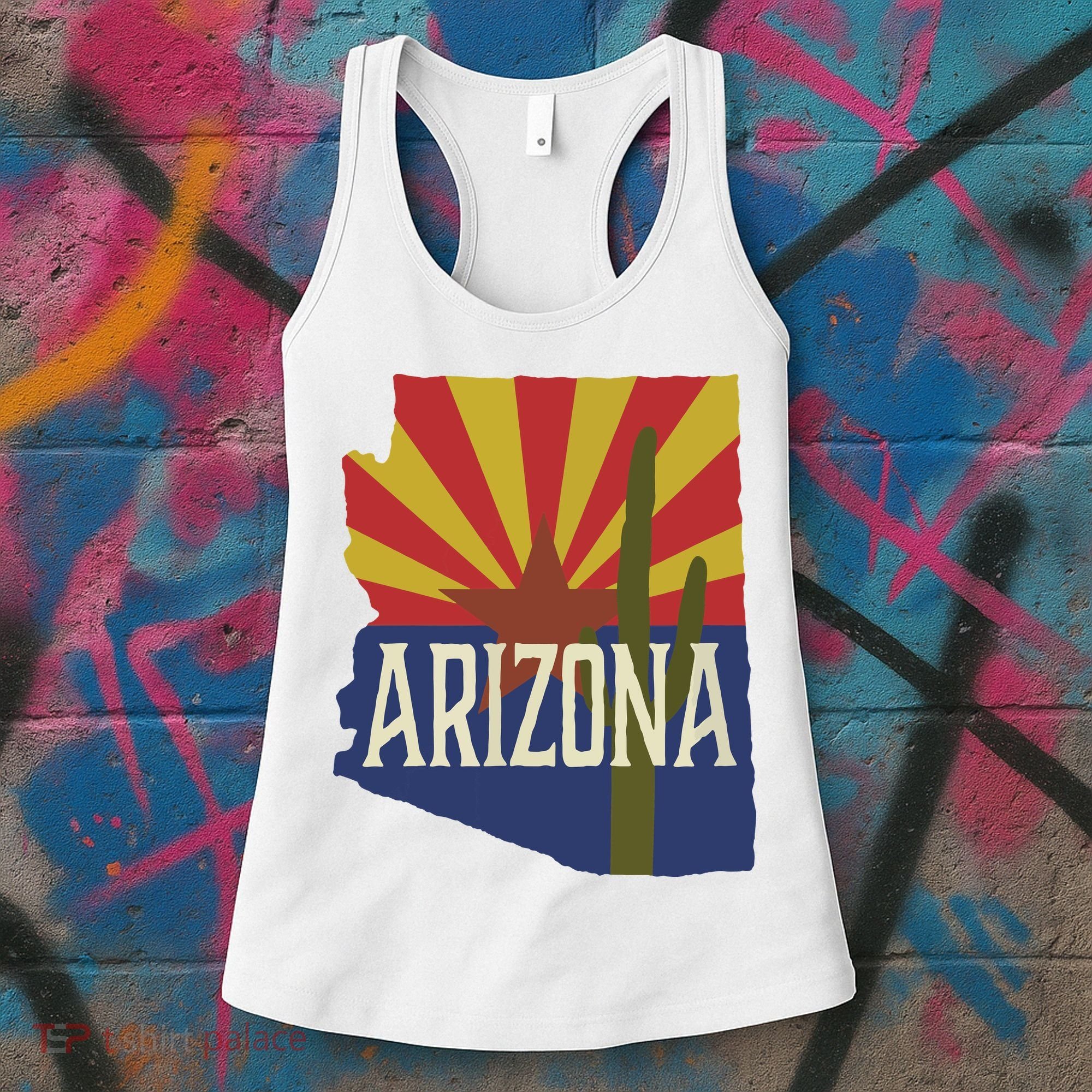 Arizona State Flag Saguaro Women's Tank Top