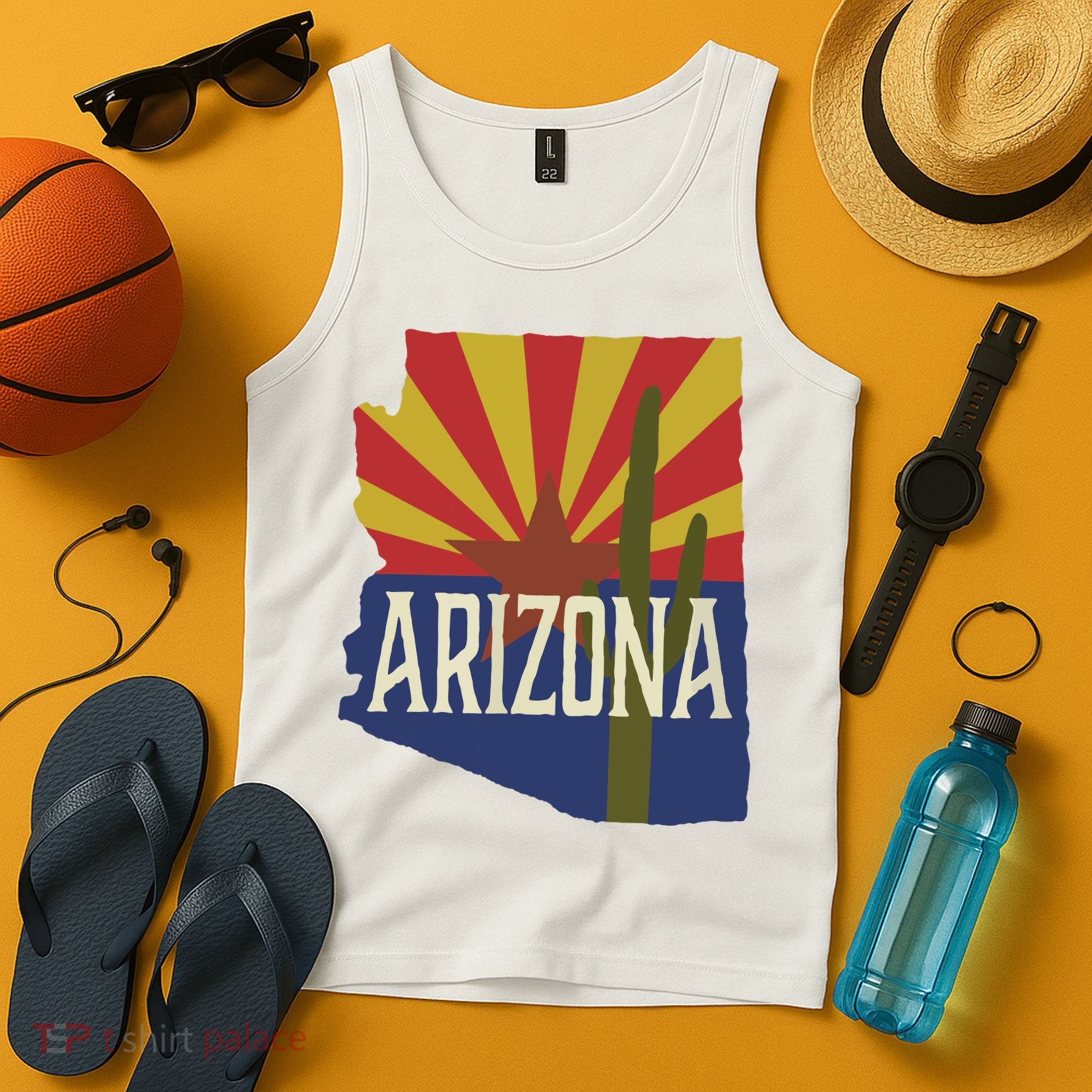 Arizona State Flag Saguaro Tank Top