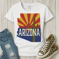 Arizona State Flag Saguaro Women's T-Shirt thumb 3