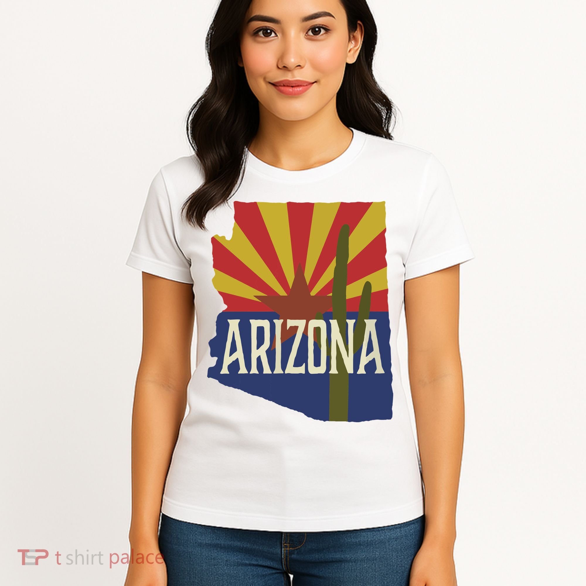 Arizona State Flag Saguaro Women's T-Shirt