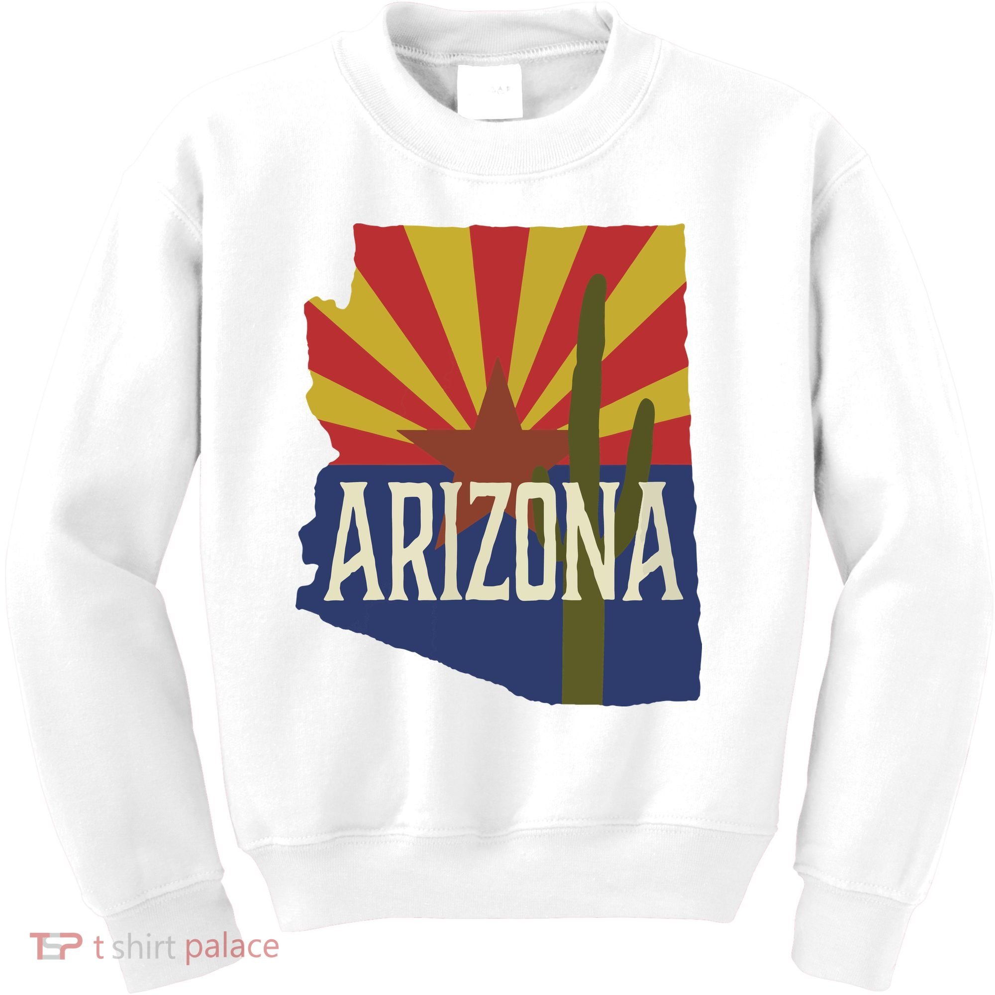 Arizona State Flag Saguaro Kids Sweatshirt