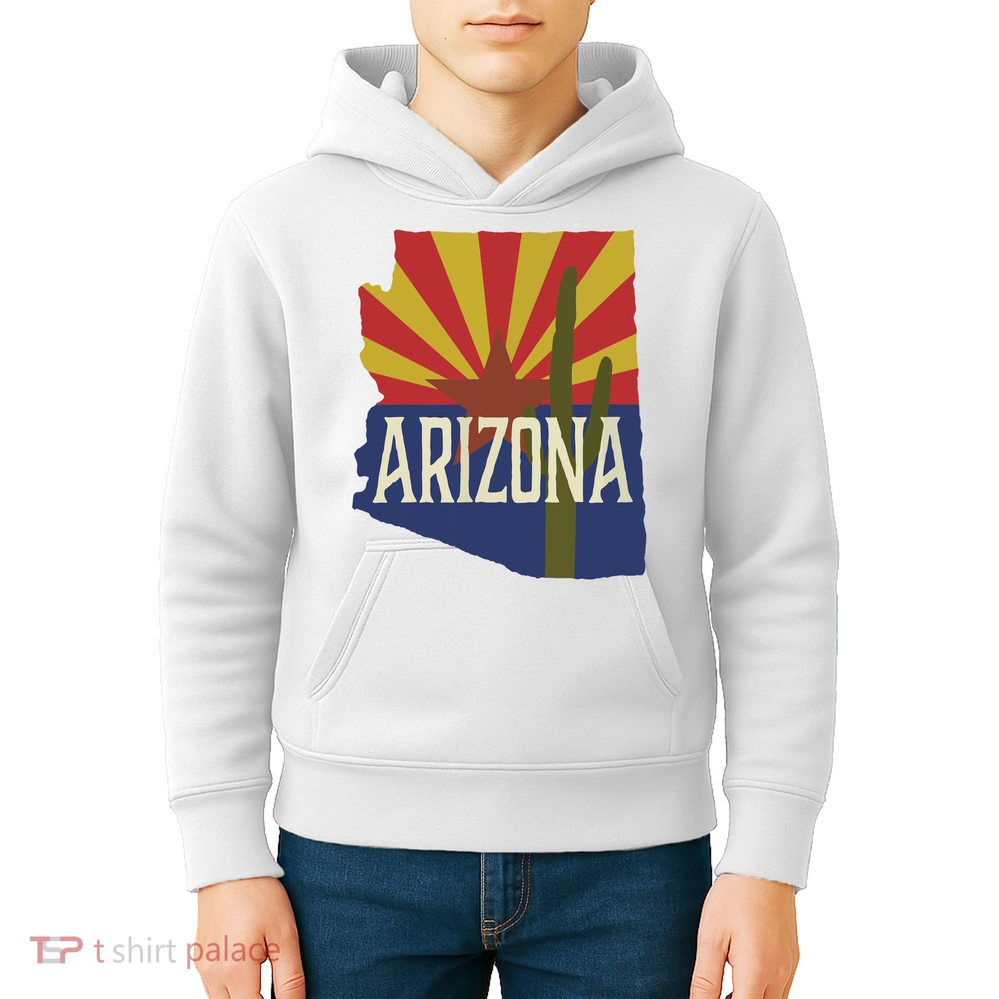 Arizona State Flag Saguaro Kids Hoodie