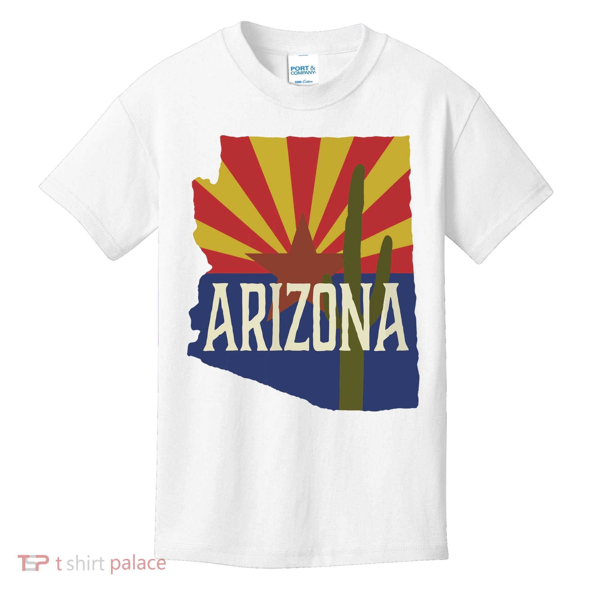 Arizona State Flag Saguaro Kids T-Shirt