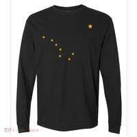 Alaska State Flag Shirts Stars Astrology Big Dipper Comfort Colors Heavyweight Long Sleeve T-Shirt thumb 0