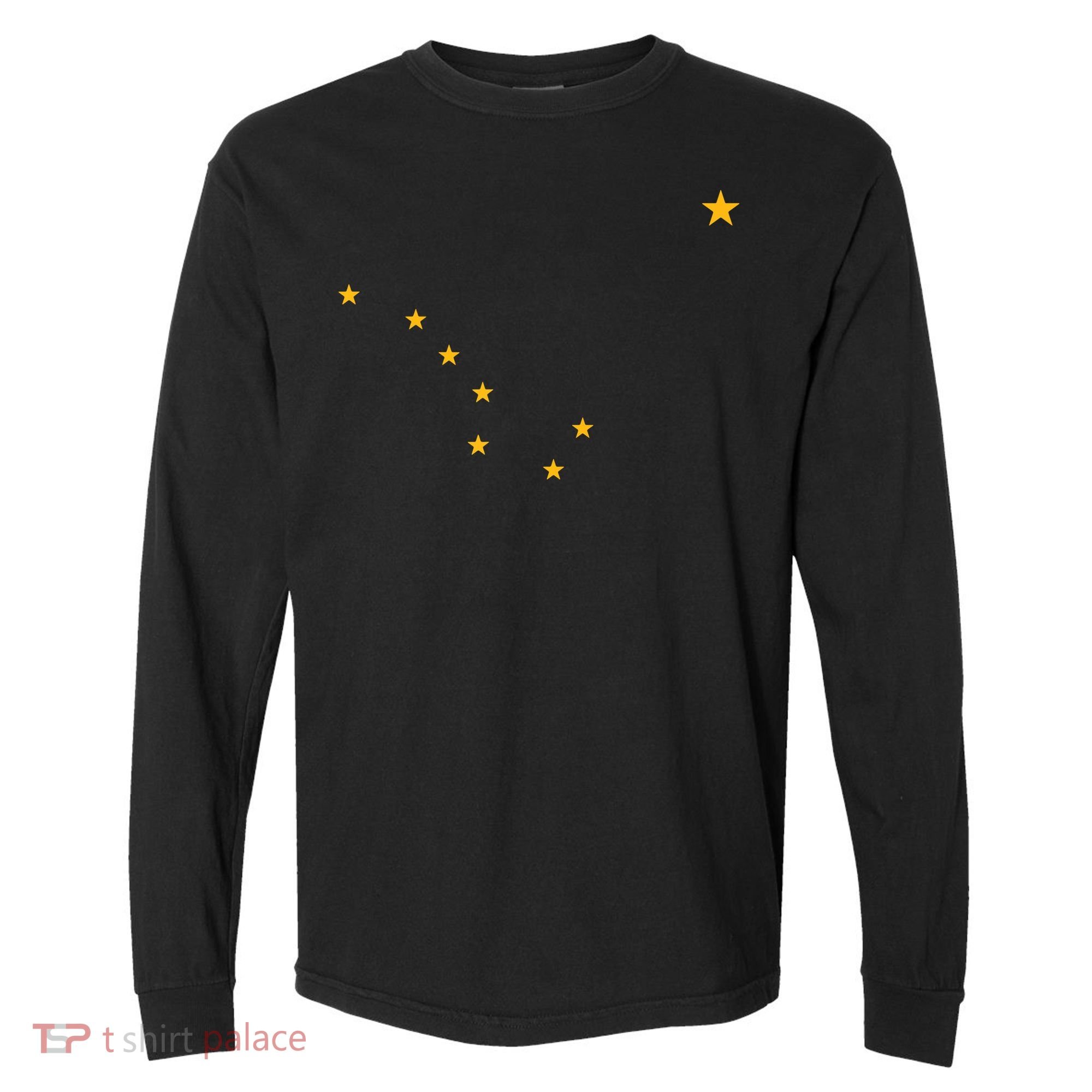 Alaska State Flag Shirts Stars Astrology Big Dipper Comfort Colors Heavyweight Long Sleeve T-Shirt