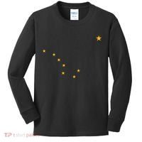 Alaska State Flag Shirts Stars Astrology Big Dipper Kids Long Sleeve Shirt thumb 0