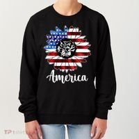 America Sunflower Flag 4th July Women's Sweatshirt thumb 0