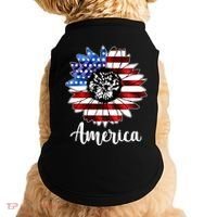 America Sunflower Flag 4th July Doggie Tank thumb 0