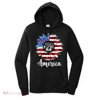 America Sunflower Flag 4th July Women's Hoodie thumb 0