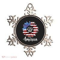 America Sunflower Flag 4th July Ornament thumb 0