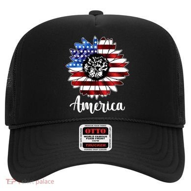 America Sunflower Flag 4th July Hat