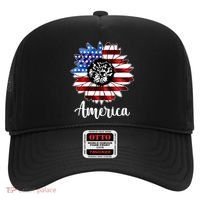 America Sunflower Flag 4th July Hat thumb 0