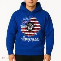 America Sunflower Flag 4th July Hoodie thumb 2