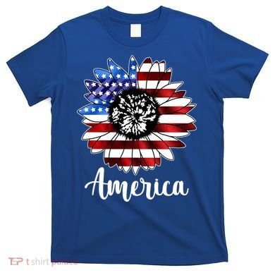 America Sunflower Flag 4th July T-Shirt