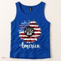 America Sunflower Flag 4th July Tank Top thumb 2