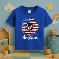 America Sunflower Flag 4th July Toddler T-Shirt thumb 3