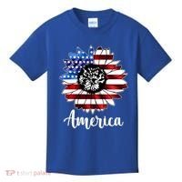 America Sunflower Flag 4th July Kids T-Shirt thumb 0
