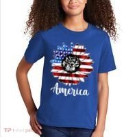America Sunflower Flag 4th July Kids T-Shirt thumb 2