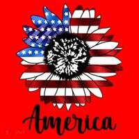 America Sunflower Flag 4th July Santa Hat thumb 1