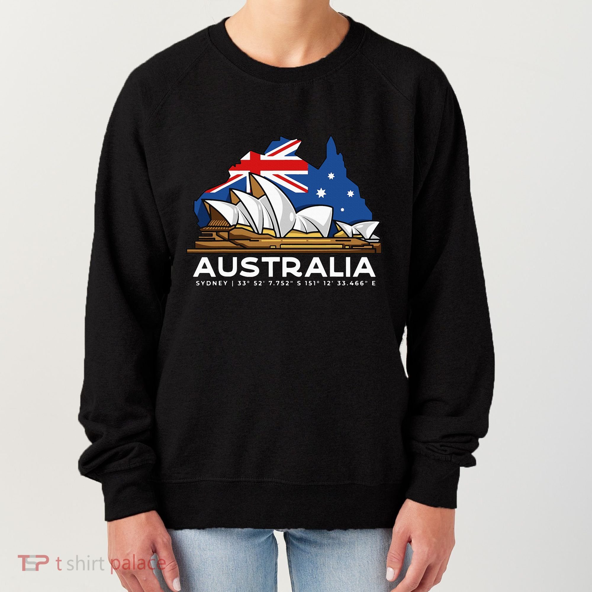 Australia Sydney Gps Coordinates Opera House Women's Sweatshirt