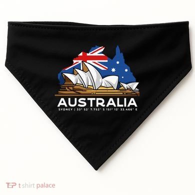 Australia Sydney Gps Coordinates Opera House USA-Made Doggie Bandana