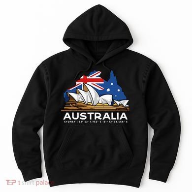 Australia Sydney Gps Coordinates Opera House Hoodie