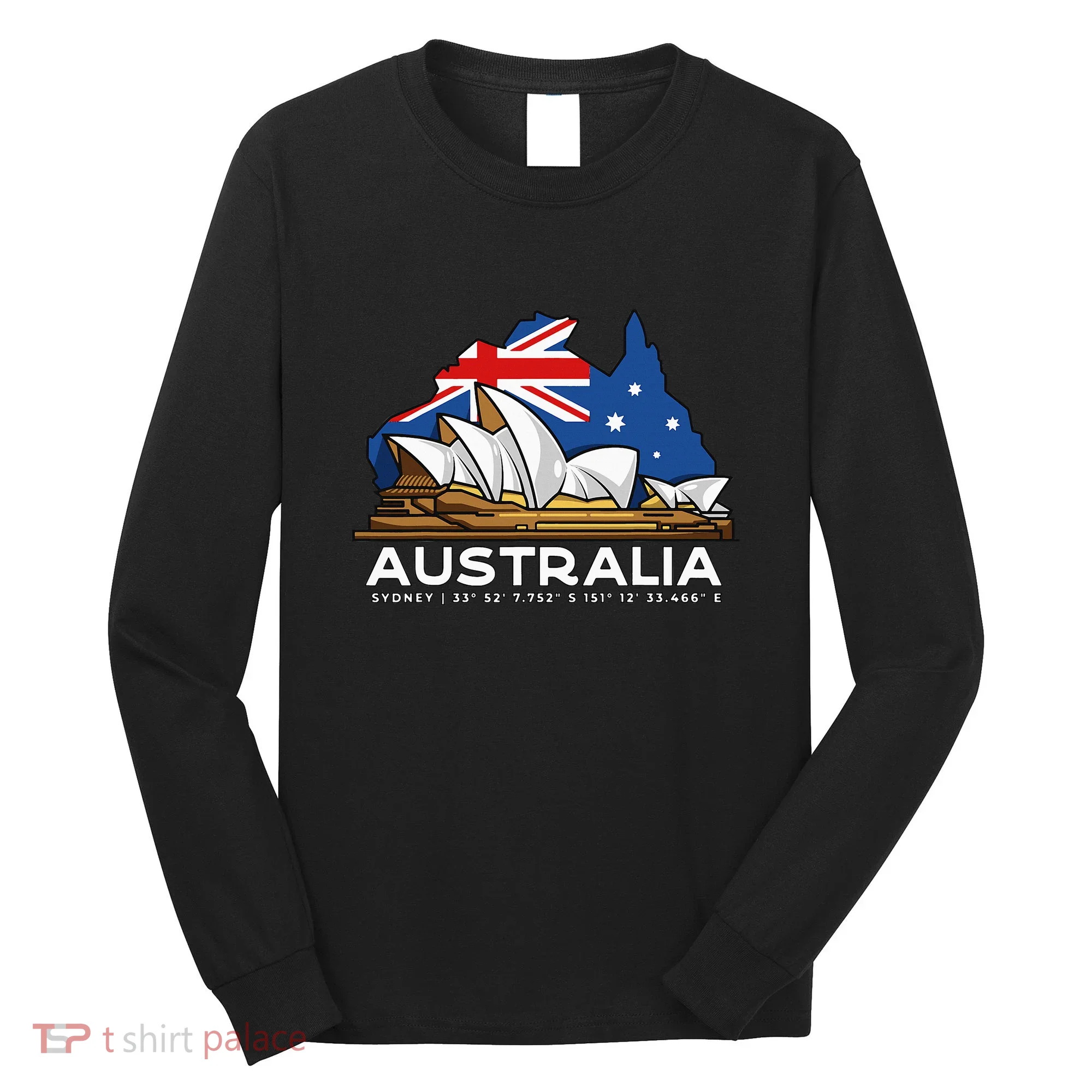 Australia Sydney Gps Coordinates Opera House Long Sleeve Shirt