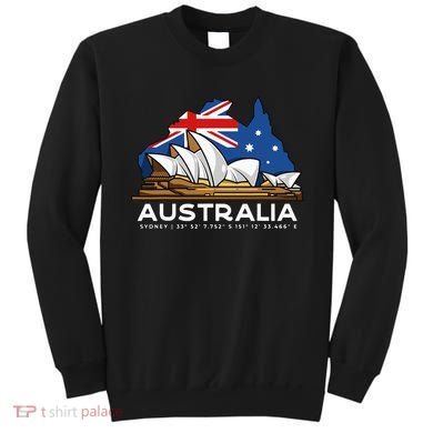 Australia Sydney Gps Coordinates Opera House Sweatshirt