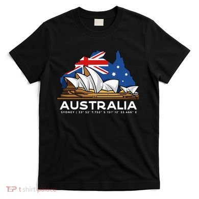 Australia Sydney Gps Coordinates Opera House T-Shirt